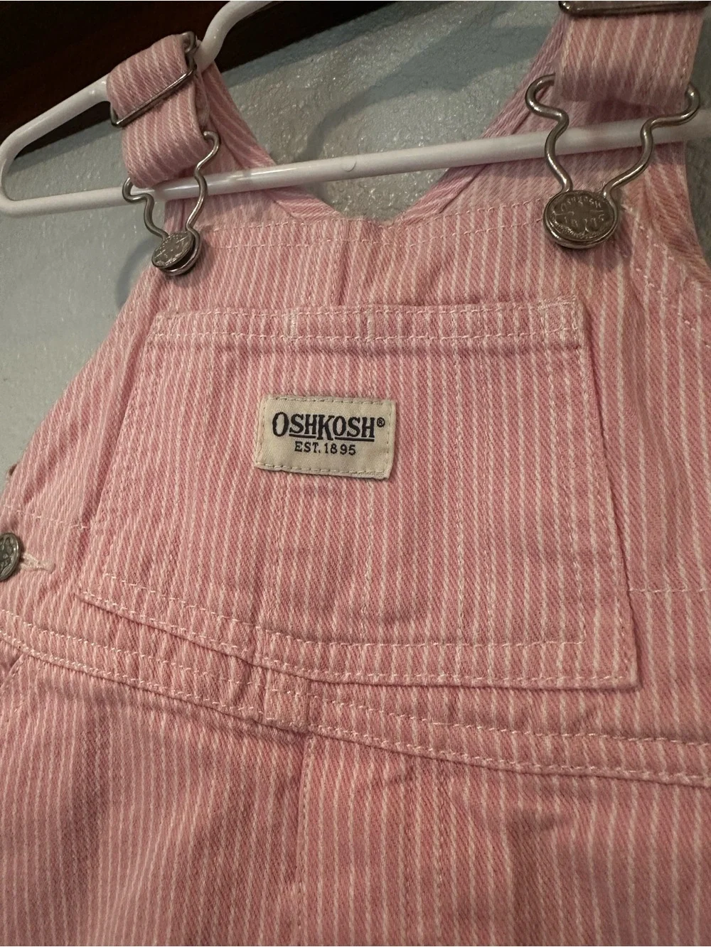OshKosh B'gosh Pink Striped Girls Overall Dress